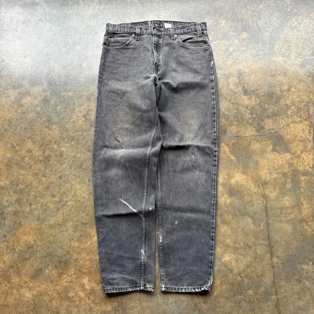 Vintage Levis 550‎ Orange Tab Relaxed Fit Tapered Leg Black Jeans Mens 34x32 90s